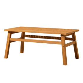 Outdoor Wood Coffee Table, 42" Farmhouse Side Table for Patio