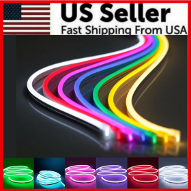 1M 2M 12V Flexible Sign Neon Lights Silicone Tube LED Strip Waterproof USA (Option: Red-2M)